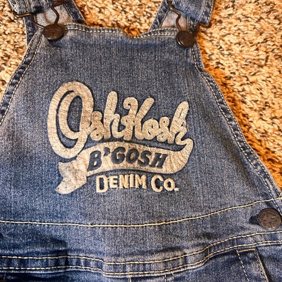OshKosh Denim Overalls Carpenter Pockets Adjustable Straps 3T - Picture 2 of 5